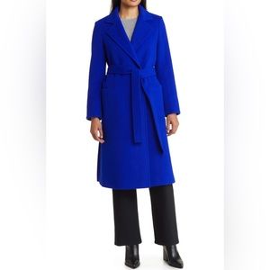 Sam Edelman wool blend wrap coat. Blue. Size 0. New with tags